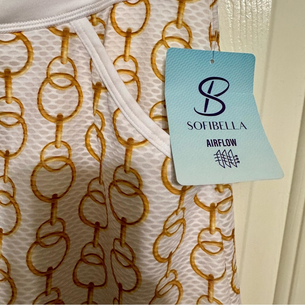 Sofibella Womens Airflow In Skort NWT Pickball Tennis Skirt Gold Chain Sz M - Picture 6 of 8